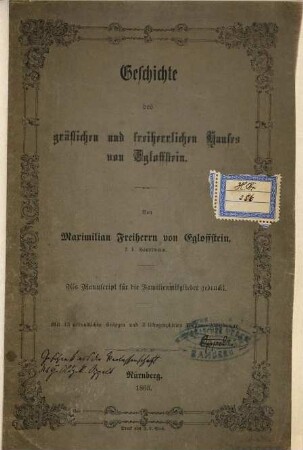 Geschichte des gräflichen und freiherrlichen Hauses von Egloffstein