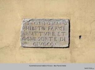 Inschrift der "Signori Otto di Guardia e Balia della città di Firenze"