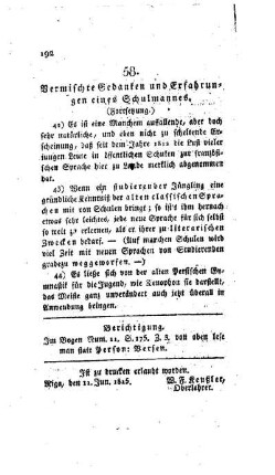 Vermischte Gedanken und Erfahrungen eines Schulmannes : (Fortsetzung) ; [58.]
