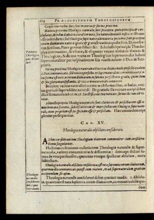 Cap. XV. Theologia naturalis absolute considerata.