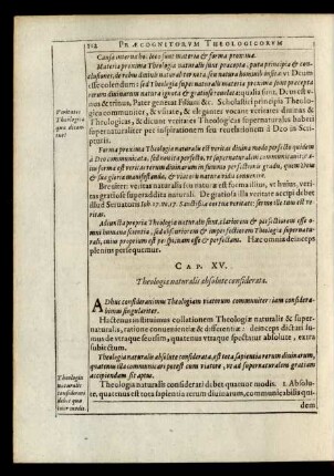Cap. XV. Theologia naturalis absolute considerata.