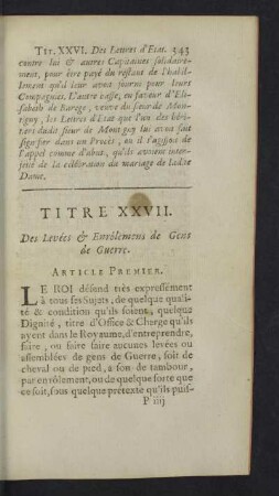 Titre XXVII.