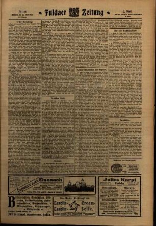 Zweite Ausgabe vom Mittwoch, den 22. Juni 1910.
