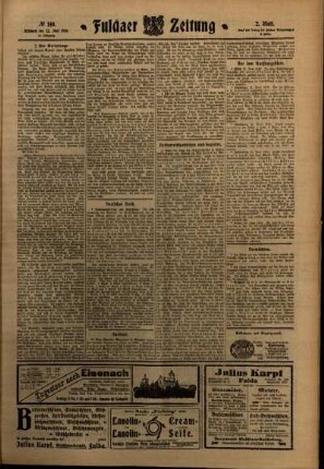 Zweite Ausgabe vom Mittwoch, den 22. Juni 1910.