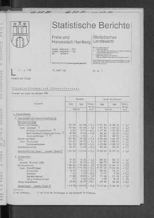 Steueraufkommen und Steuereinnahmen November und Januar bis November 1989 : Lfd. Nr. 2