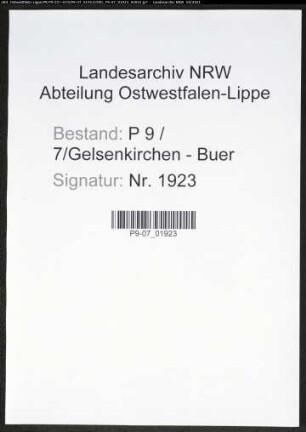 Heiratsregister Standesamt Gelsenkirchen-Buer
