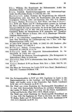 17. Wahlen seit 1945