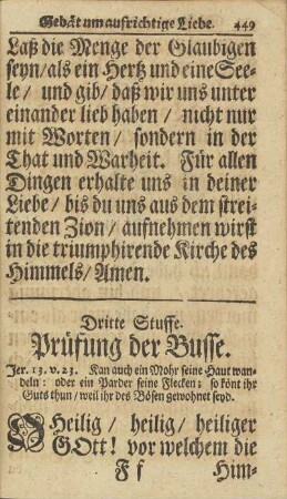 Dritte Stuffe. Prüfung der Busse.