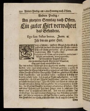 330-337, Andere Predig am zweyten Sonntag nach Ostern