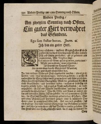 330-337, Andere Predig am zweyten Sonntag nach Ostern