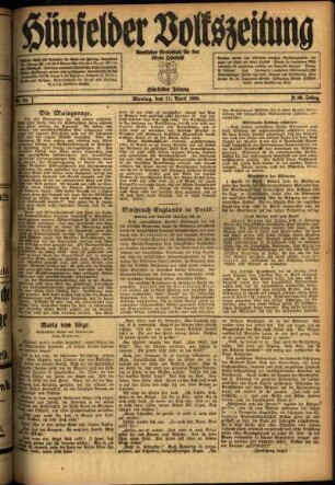 Ausgabe vom Sonntag, den 11. April 1920.