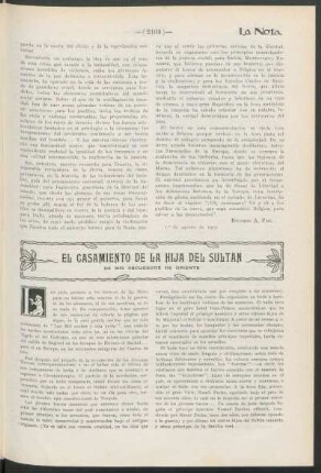 El casamiento de la hija del sultán : De mis recuerdos de oriente