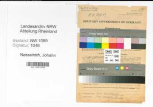 Entnazifizierung Johann Nesselrath , geb. 19.06.1892 (Polizist)