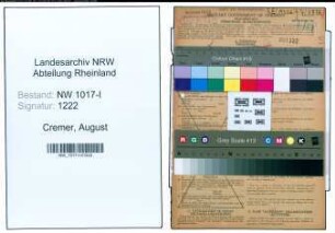 Entnazifizierung August Cremer , geb. 15.04.1893 (Reisender)