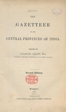 The gazetteer of the central provinces of India