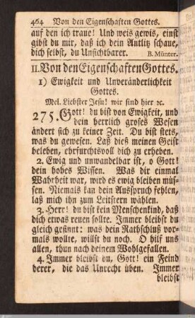 Von den Eigenschaften Gottes.