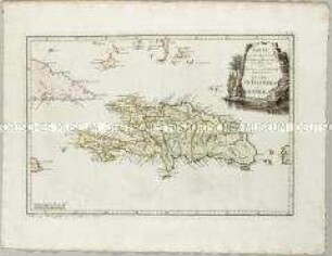 Diplomatischer Atlas: Karte von der durch den Frieden zu Basel den 22 July 1795 von Spanien an Frankreich abgetrettenen Insel St. Domingo oder Hispaniola.