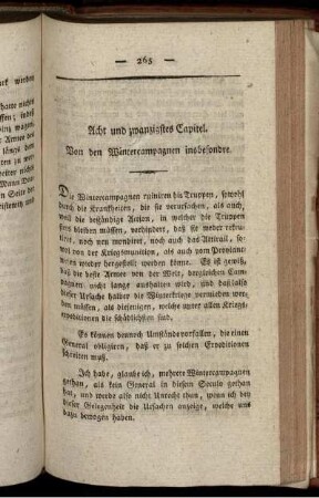 Acht und zwanzigstes Capitel. Von den Wintercampagnen insbesondere