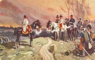 Die Völkerschlacht 1813: die drei Monarchen auf dem Monarchenhügel