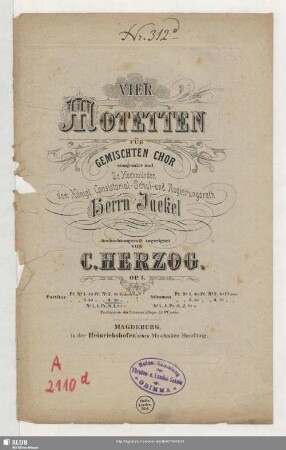 Partitur: Herr, höre mein Gebet