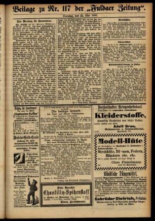 Zweite Ausgabe vom Sonntag, den 22. Mai 1892.
