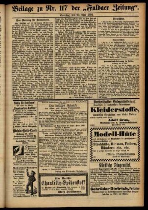 Zweite Ausgabe vom Sonntag, den 22. Mai 1892.