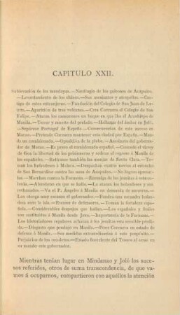 Capítulo XXII. Sublevacíon de los mandayas. - ...