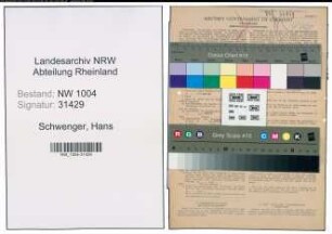 Entnazifizierung Hans Schwenger , geb. 05.03.1896 (Maschinist)