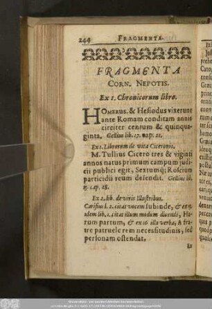 Fragmenta Corn. Nepotis. Ex I. Chronicorum libro.