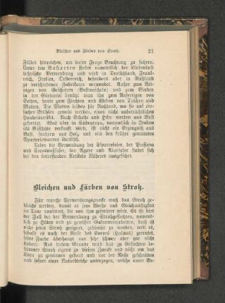 Bleichen und Färben von Stroh.