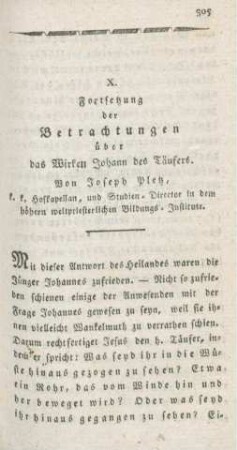 305-328 Über das Wirken Johann des Täufers : Fortsetzung