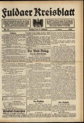 Ausgabe vom Freitag, den 12. Februar 1915.
