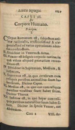Caput III. De Corpore Humano.