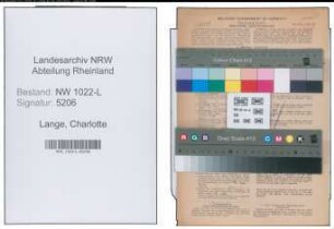 Entnazifizierung Charlotte Lange , geb. 16.11.1910 (Lehrerin)