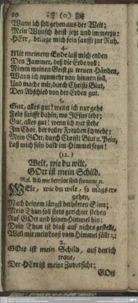 (12.) Welt, wie du wilt, Gott ist mein Schild