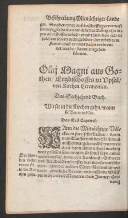 Olai Magni ... von Kirchen Ceremonien. Das Sechzehend Buch.
