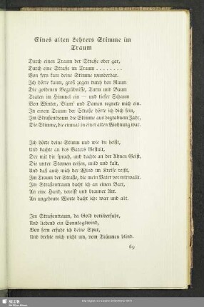 Eines alten Lehrers Stimme im Traum