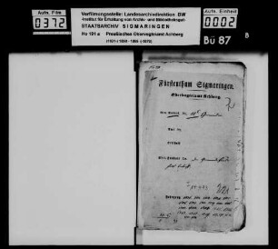 Gemeindehaushalt, Korrespondenz mit der Regierung Sigmaringen