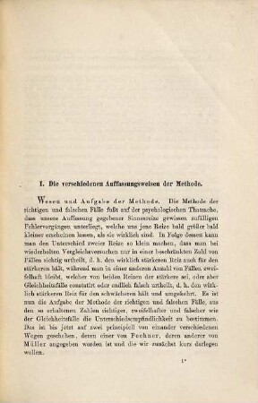 Die Methode der richtigen und falschen Fälle in ihrer Anwendung bei Schallempfindungen