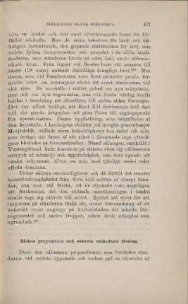 Rådets proposition och sekreta utskottets förslag.