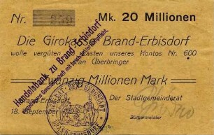 Gutschein - 20 Mill. Mark