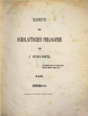 Elemente der scholastischen Philosophie, 3