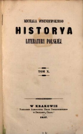 Historya literatury polskiéj, 10