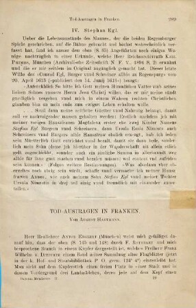 Tod-Austragen in Franken