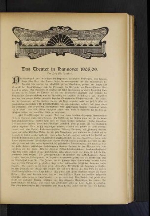 Das Theater in Hannover 1908/09