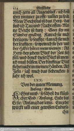LXX. Von der guten Meinung