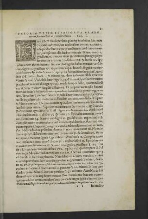 Theoria trium superiorum planetarum [Liber primus]
