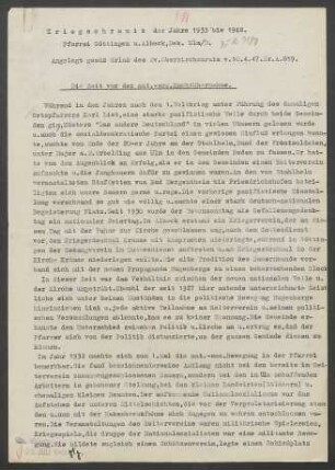 Kriegschronik der ev. Kirchengemeinden Göttingen und Albeck (Dek. Ulm), verfasst von Pfarrer Müller.