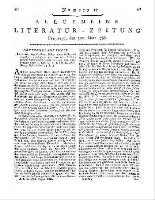 Rosenmüller, J. G.: Über dogmatische und moralische Predigten, wie auch über Luthers kleinen Katechismus. Nebst Auszug aus einer Predigt über 1. Kor. Leipzig: Crusius [1786]