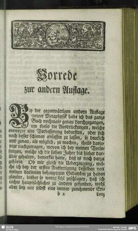 Vorrede zur andern Auflage